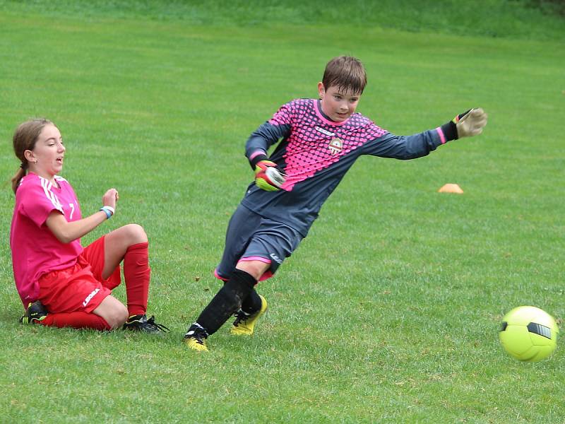 Z fotbalového turnaje mladších přípravek v Tupadlech: FK Čáslav dívky - TJ Star Tupadly 9:1.