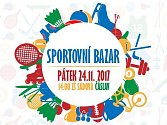 Pozvánka na sportovní bazar ve velké tělocvičně na Základní škole Sadová v Čáslavi.