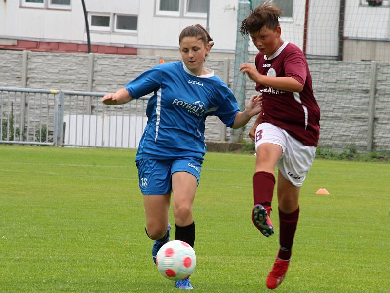 Z přátelského fotbalového zápasu: FK Uhlířské Janovice (mladší žáci) - FK Čáslav dívky (starší žákyně) 6:6 (3:2).