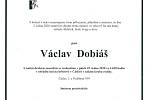 Smuteční parte: Václav Dobiáš.