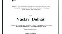 Smuteční parte: Václav Dobiáš.