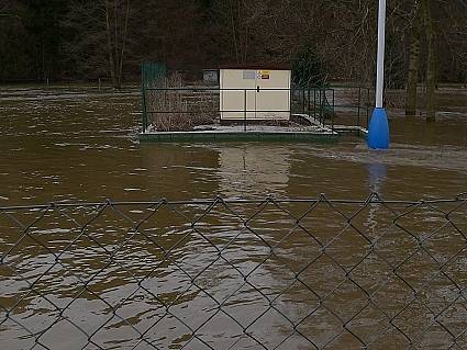 Zatopená část města na jaře roku 2006.