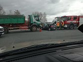 Dopravní nehoda na silnici I/38 na křižovatce pod Kaňkem.