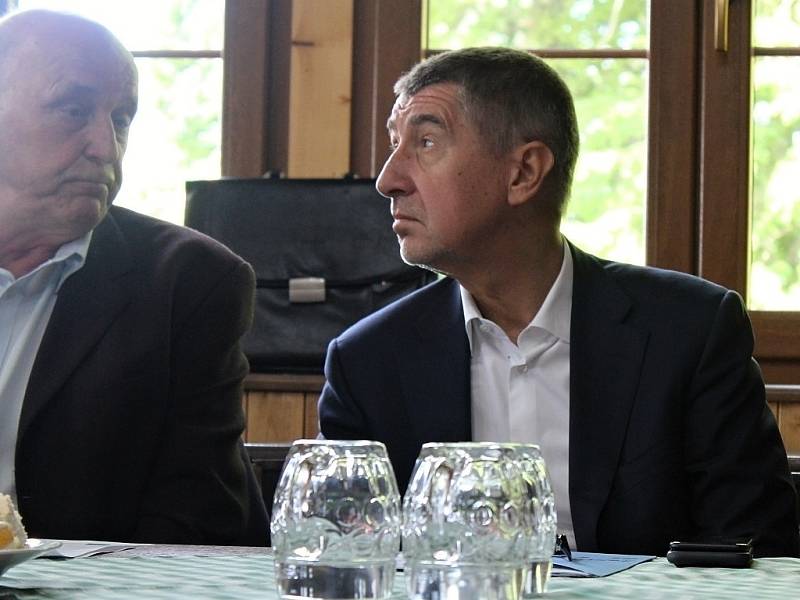 Exministr financí Andrej Babiš na setkání starostů ve Zbraslavicích na Kutnohorsku.