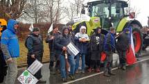 Protest zemědělců u Hrádku nad Nisou.