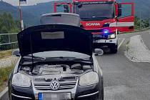 Požár auta ve Vratislavicích nad Nisou