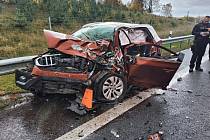 Nehoda na silnici I/14 v Liberci, úterý 14. listopadu 2023.
