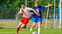 Utkání Hodkovice (modré dresy) - Rozstání skončilo výsledkem 1:3.