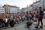 Demonstrace proti premiérovi Andreji Babišovi na náměstí před libereckou radnicí.