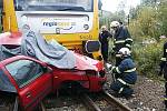 Hasiči z Ludvíkova pomáhali také při likvidaci dopravní nehody na Frýdlantsku, při níž došlo ke střetu osobního automobilu s vlakem.