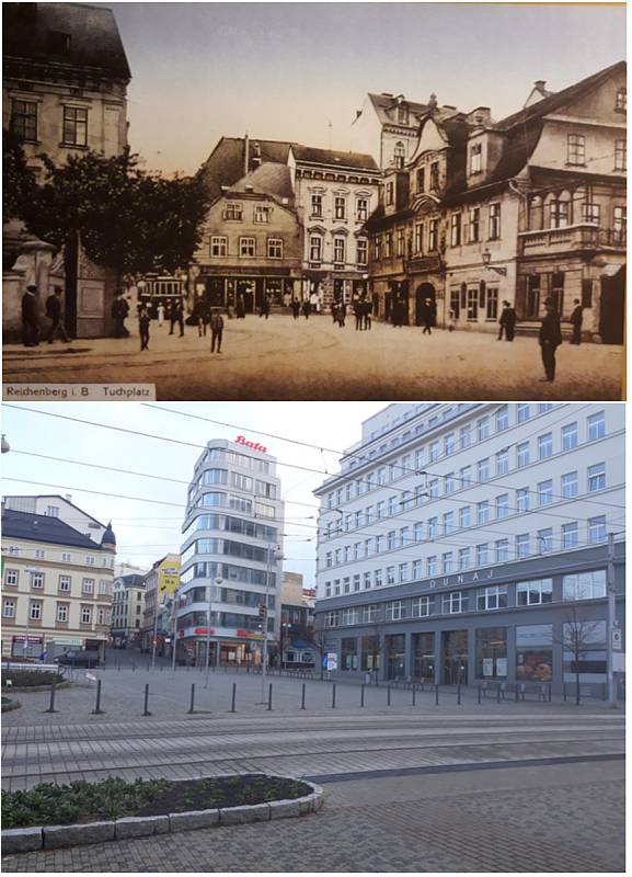 Soukenné náměstí, srovnávací fotografie.