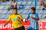 Zápas 1. kola první fotbalové ligy mezi týmy FC Slovan Liberec a MFK Karviná se odehrál 21. července na stadionu U Nisy v Liberci. Na snímku zleva Tomáš Wágner a Aleš Nešický.