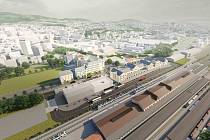 Návrh nového dopravního terminálu v Liberci.
