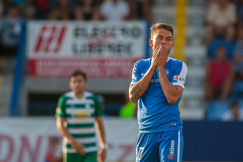 Zápas 5. kola první fotbalové ligy mezi týmy FC Slovan Liberec a Bohemians Praha 1905 se odehrál 18. srpna na stadionu U Nisy v Liberci. Na snímku je Aleš Nešický.