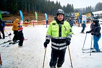 Preventivní akce policie zaměřená na lyžaře.