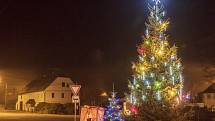 Vánoční strom v obci Bulovka.