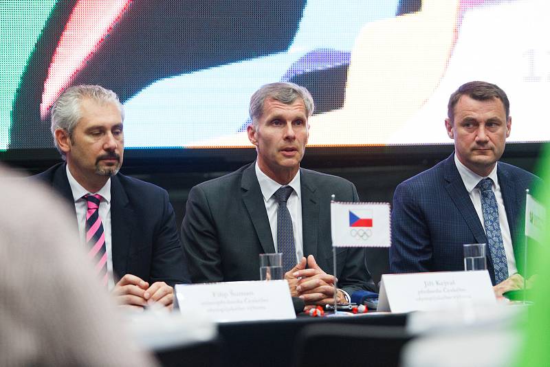 Tisková konference k IX. letní olympiádě dětí a mládeže v Liberci.