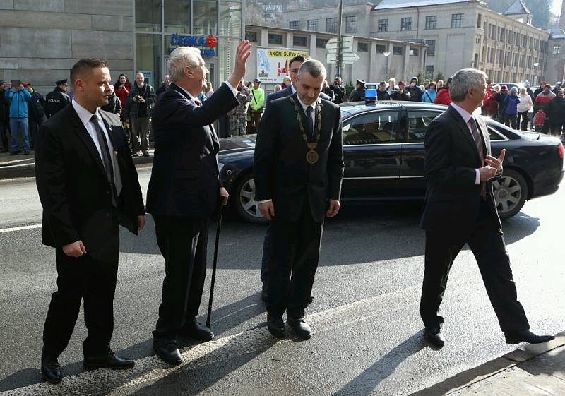 Prezident Miloš Zeman na návštěvě v Tanvaldu.