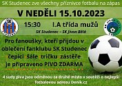 SK Studenec zve fanoušky na derby proti Bělé.