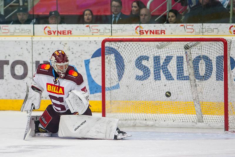 Druhý zápas předkola Generali play off Tipsport extraligy ledního hokeje se odehrál 7. března v liberecké Home Credit areně. Utkaly se celky Bílí Tygři Liberec a HC Sparta Praha. Na snímku je brankář Sami Tapani Aittokallio.