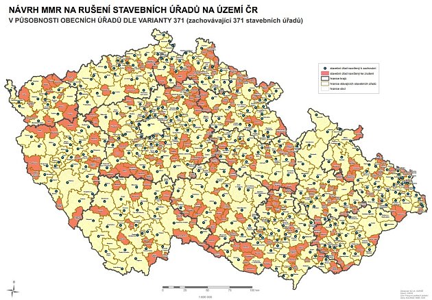Kde chce ministerstvo zrušit stavební úřady v ČR.