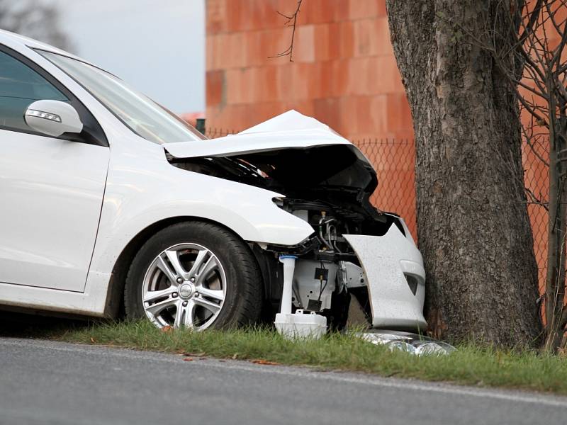 Dopravní nehoda v Raspenavě na Liberecku. Hyundai i30 narazil do stromu.