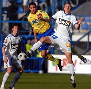 FC Slovan Liberec vs. Fk Teplice. Na fotografii andrej hesek a jan polák