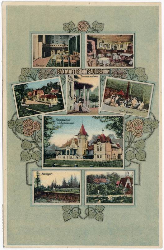 Vratislavická kyselka na historické pohlednici