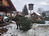Karel Kolář z Bělé u Turnova se už 22 let věnuje prodeji vánočních stromků.