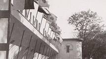 Technikův pavilon není v dobrém stavu. V době výstavy BOK v roce 1946.