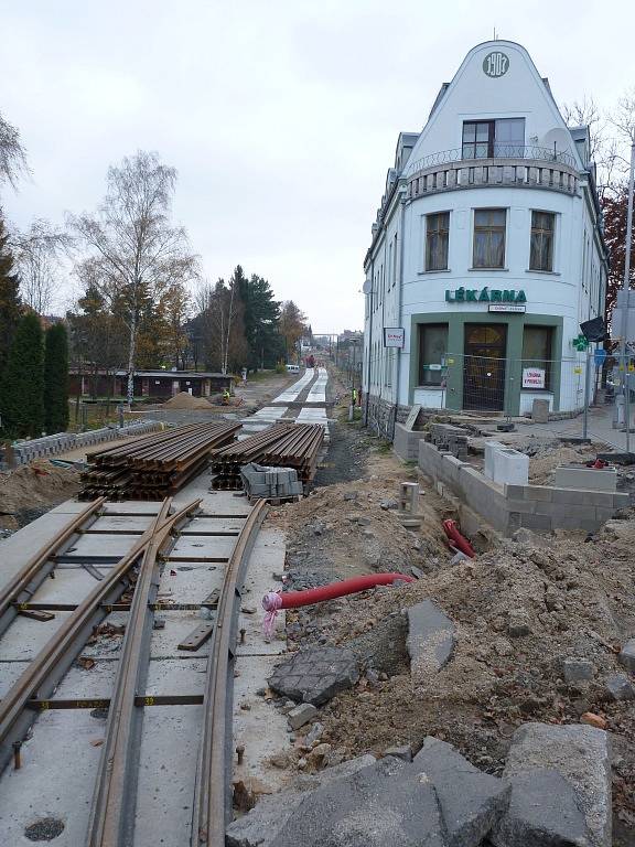 Rekonstrukce tramvajové trati.