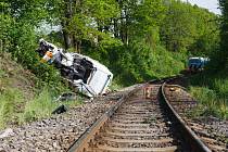 Nehoda dodávky a osobního vlaku v Liberci