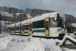 Liberecká nízkopodlažní tramvaj typu RT6S.