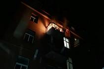 Noční požár bytu v Sokolské ulici v Liberci