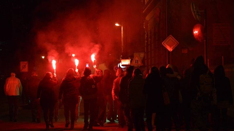 Demonstrace antifašistů v Liberci