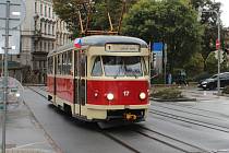Jízda historickou tramvají v Liberci.
