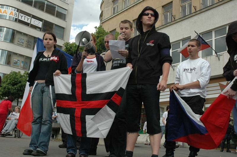 Demonstrace občanského sdružení Národní korporativismus.