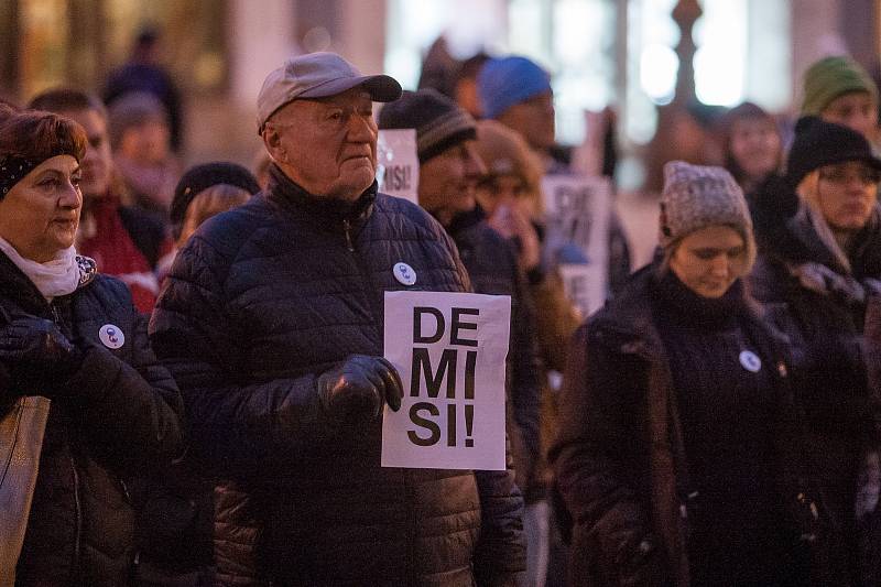 Pochod za slušného premiéra městem od Severočeského muzea v Liberci až k vlakovému nádraží proběhl 22. listopadu.