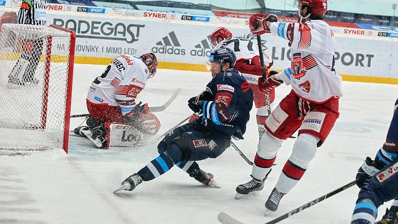 2. zápas čtvrtfinále Bílí Tygři Liberec – Mountfield Hradec Králové