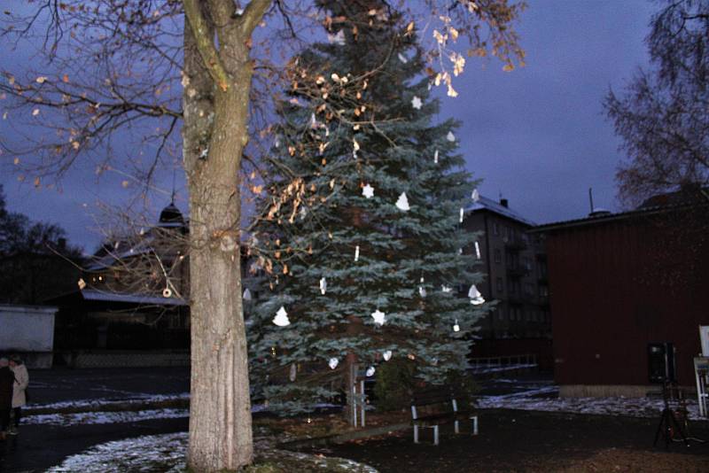 Vánoční strom u Technického muzea.