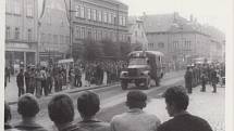 Průjezd okupačních vojsk Frýdlantem v srpnu 1968.