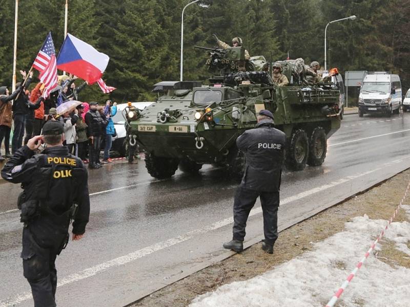 Konvoj americké armády v Libereckém kraji.