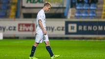 Zápas 8. kola první fotbalové ligy mezi týmy FC Slovan Liberec a 1. FC Slovácko se odehrál 25. září na stadionu U Nisy v Liberci. Na snímku David Machalík.