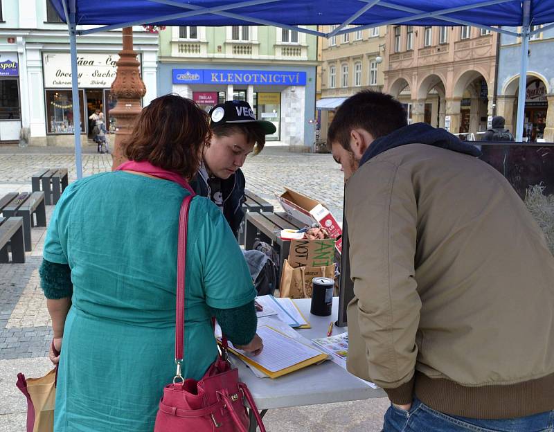 Na středu 13. září 2017 připadl Mezinárodní den STOP přepravě zvířat. A demonstrace se konala mimo jiné i na libereckém náměstí.