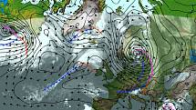 Během noci zesílil severozápadní až západní vítr, který souvisí s hlubokou tlakovou níží Malik, kterou vidíte na synoptické mapě.