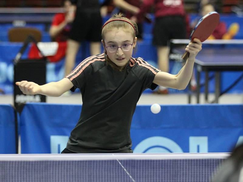 Stolní tenisté SKST Liberec startovali na Austrian Open 2018. Blinka je v zeleném dresu, Rosu v modro-fialovém a Monika Pařízková