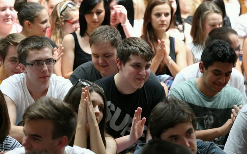 Miloš Zeman na besedě se studenty.