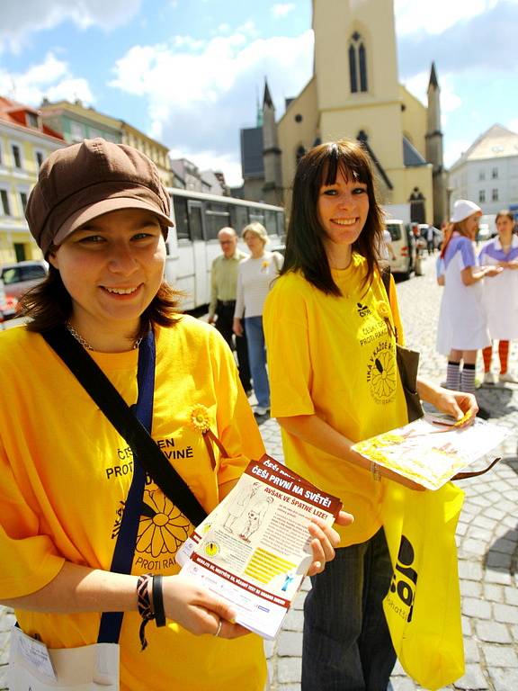 Sbírka k Českému dni proti rakovině v ulicích Liberce.