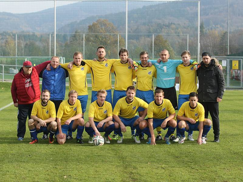 Krásná Studánka - Cvikov - fotbalová I. A třída Liberecký kraj. Studánka je ve žlutém.