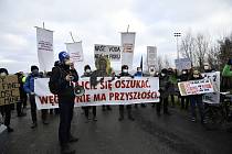 Demonstrace za ukončení provozu dolu Turów.
